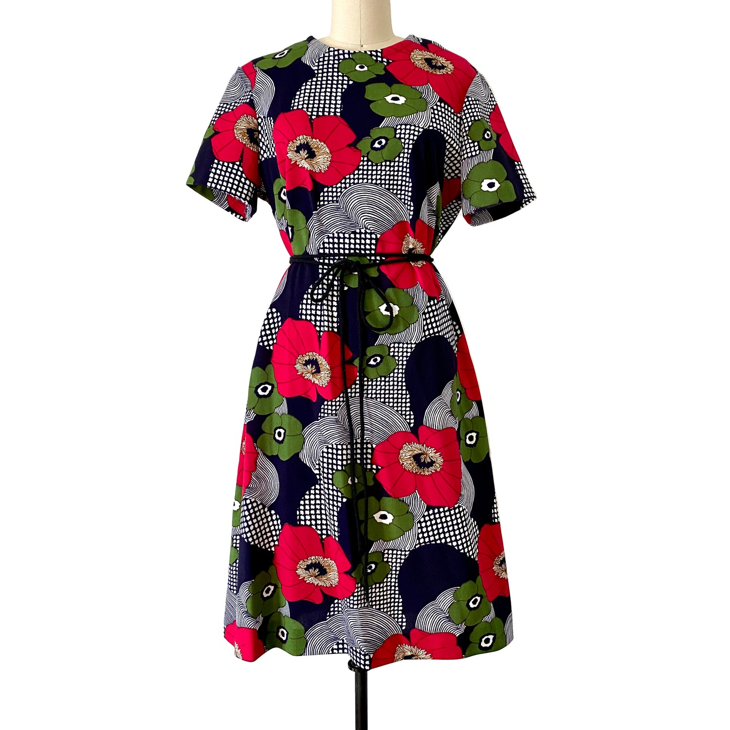 1960s Mod Shift Forever Young Vintage Flower Power Volupt GoGo Day Dress Novelty Secretary Med/Lrg