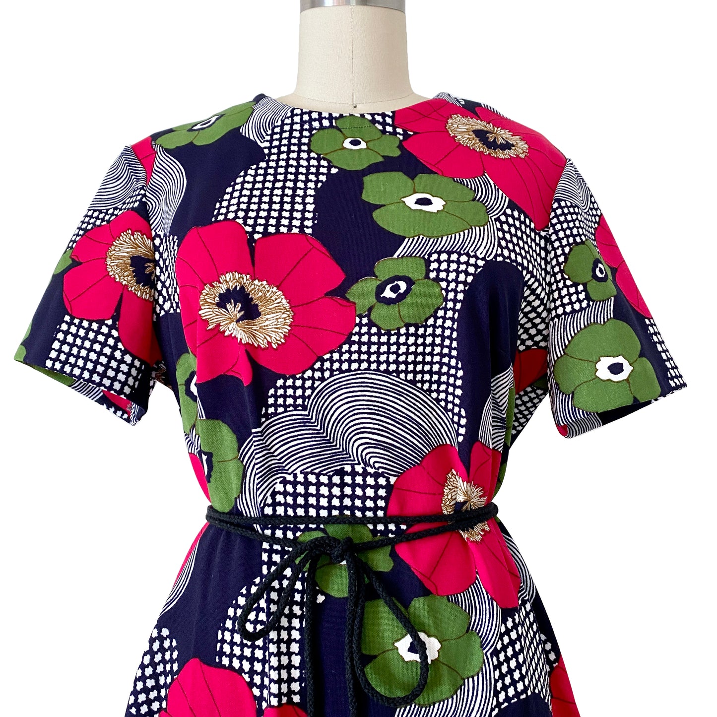 1960s Mod Shift Forever Young Vintage Flower Power Volupt GoGo Day Dress Novelty Secretary Med/Lrg