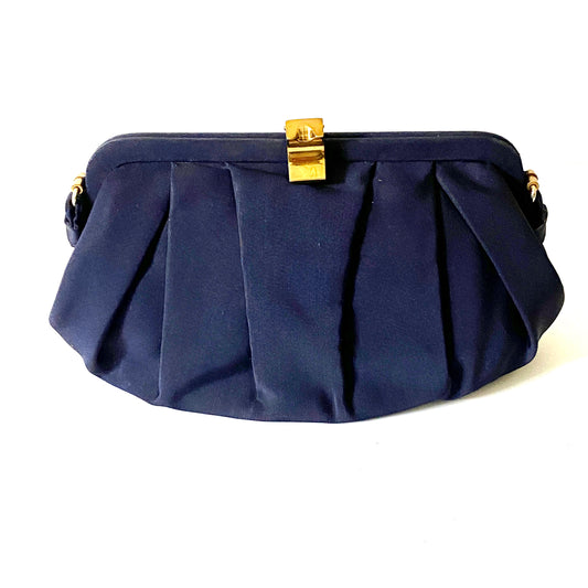1940's Faille Handbag Purse Top handle Morris Moskowitz Purse PinUp Girl Rockabilly Burlesque Goth Handbag