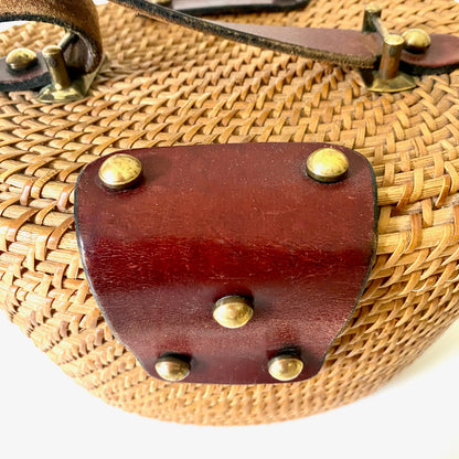 1960s Wicker Basket Box Purse Rare Hand Bag Nantucket Summer Bag Etienne Aigner