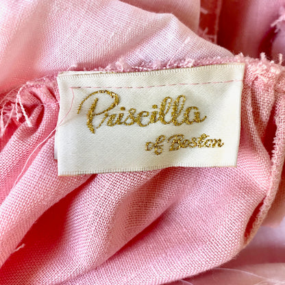 1980's PRICILLA OF BOSTON 1980s Pink Princess Prom Dress