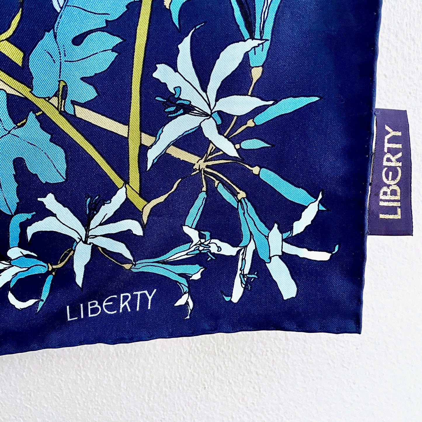 Vintage Liberty of London Spider Mums Floral Large Silk Scarf