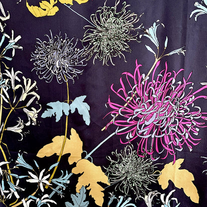 Vintage Liberty of London Spider Mums Floral Large Silk Scarf