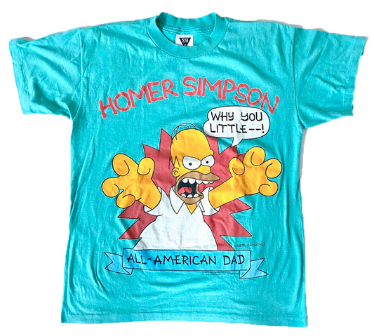 1990s SSI Simpsons American Dad Homer Tee Shirt Lrg