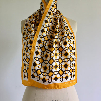 Vintage Givenchy Silk Scarf Head Scarf Graphic Silk Oblong Scarf