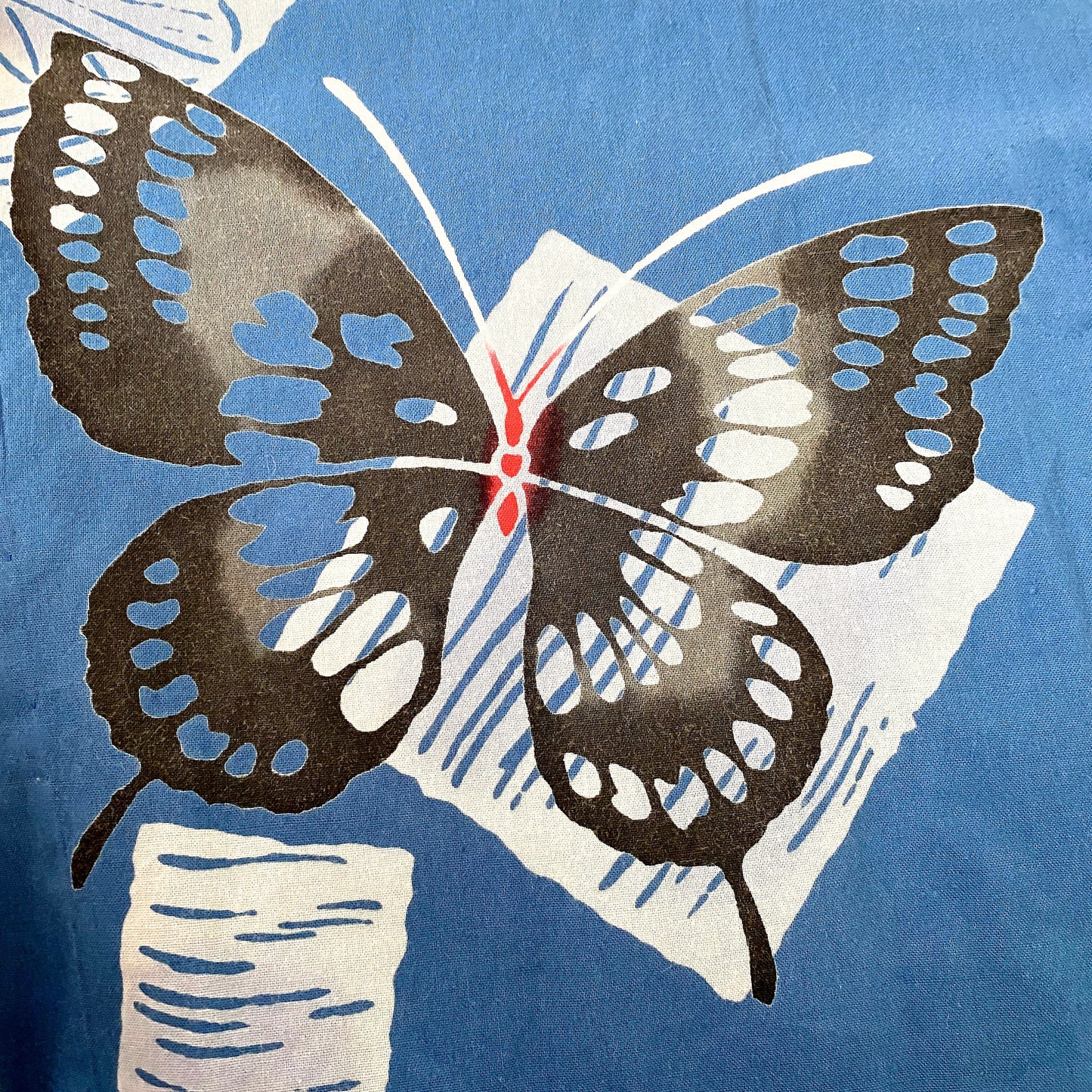 Vintage Kimono Graphic Butterfly Japanese Cotton Kimono Med