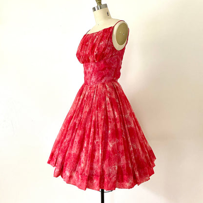 1950s PinUp Girl YOUNG HOUSE Party Dress Full Skirt Vintage Fit and Flair Lolita dress Size 6