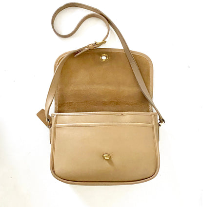 1980's Vintage Coach Leatherware Minimalist Putty City Bag