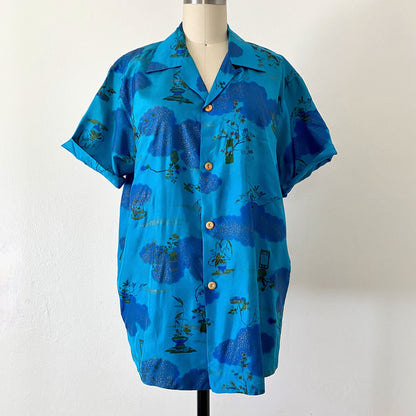 1930s McInerny's SILK Loop Collar Vintage Hawaiian Shirt