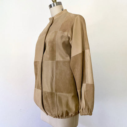1970s Bonnie Cashin for Sills Suede and Leather Patchwork Balloon Coat Mint Condition