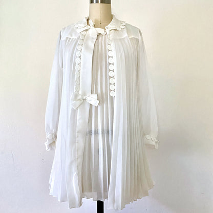 1960s Odette Barsa Peignoir Vintage Boudoir Lingerie Bridal Nighty White Wedding SM