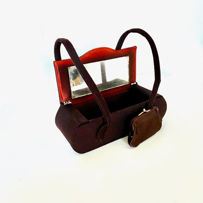 1950's RONAY Box Bag Wool Felt Handbag Pinup Purse