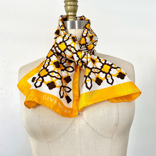 Vintage Givenchy Silk Scarf Head Scarf Graphic Silk Oblong Scarf