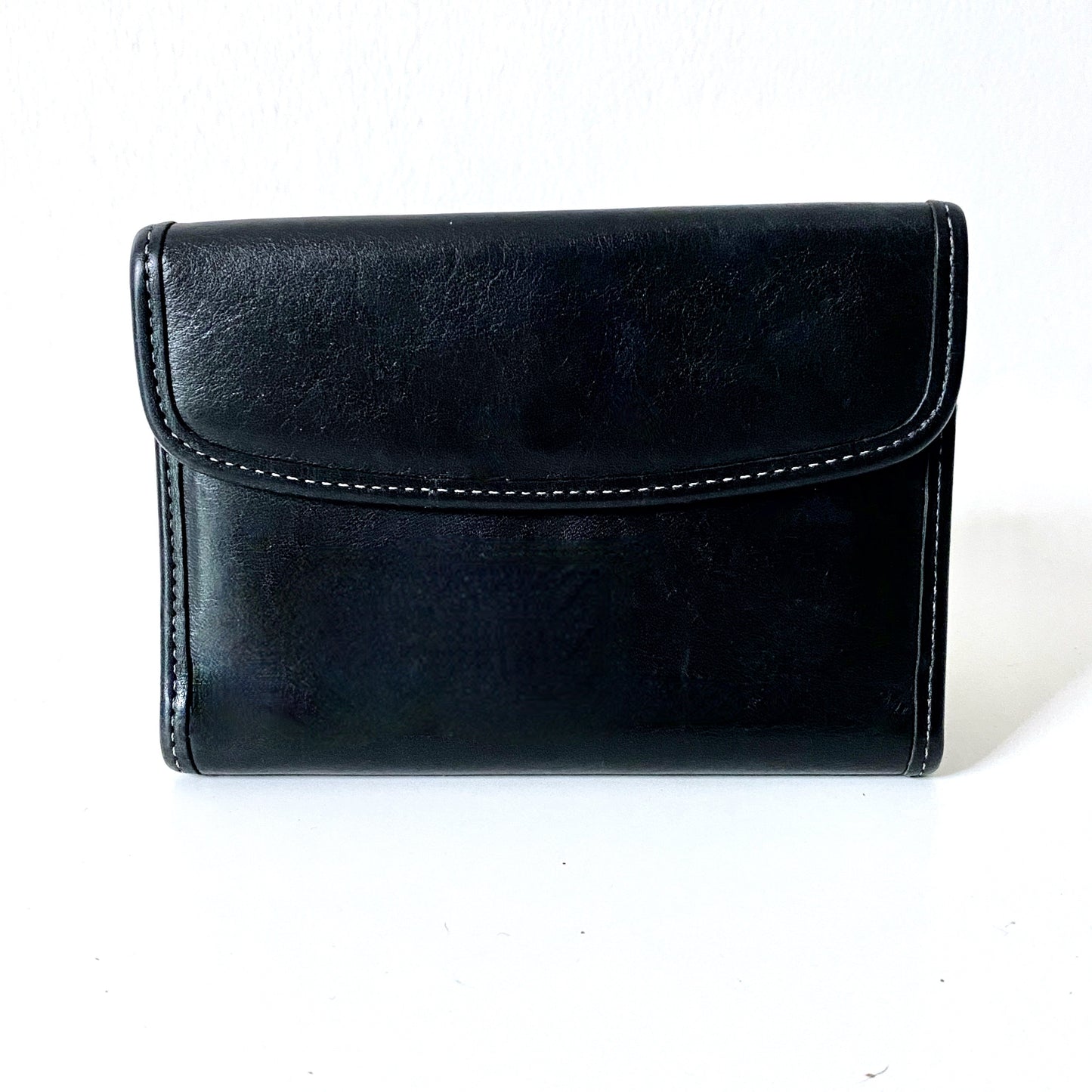 1990s Coach Envelope Crossbody Leather Wallet with Zip Coin Pouch and Card Slots