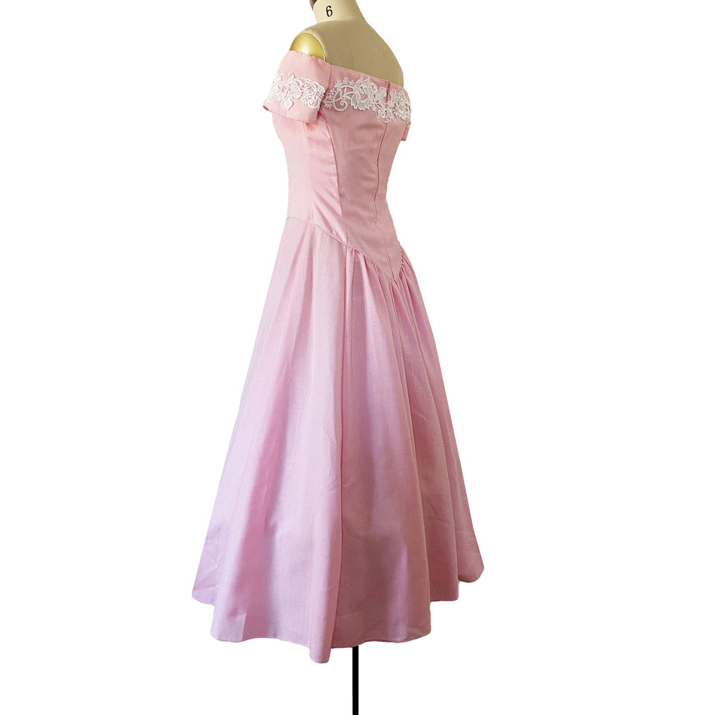 1980's PRICILLA OF BOSTON 1980s Pink Princess Prom Dress